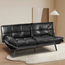 Faux Leather Futons You ll Love Wayfair